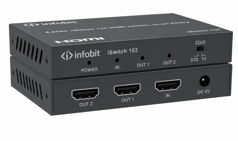 Сплиттер Infobit iSwitch 102 4K60 18Gbps 1x2 HDMI splitter, smart EDID